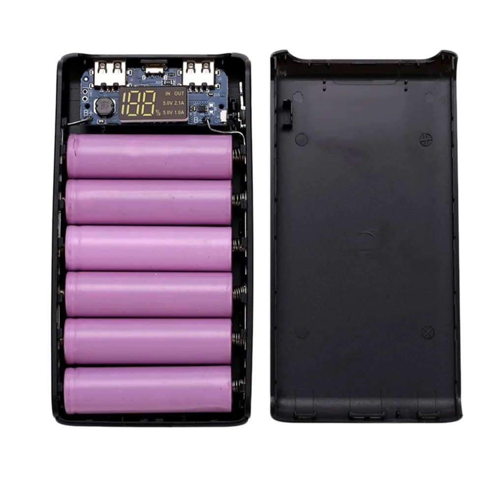 5 в 2A ЖК-экран цифровой дисплей батареи для хранения и зарядные устройства корпус модуль комплект DIY Питание от 6x18650 батарея powerbank чехол