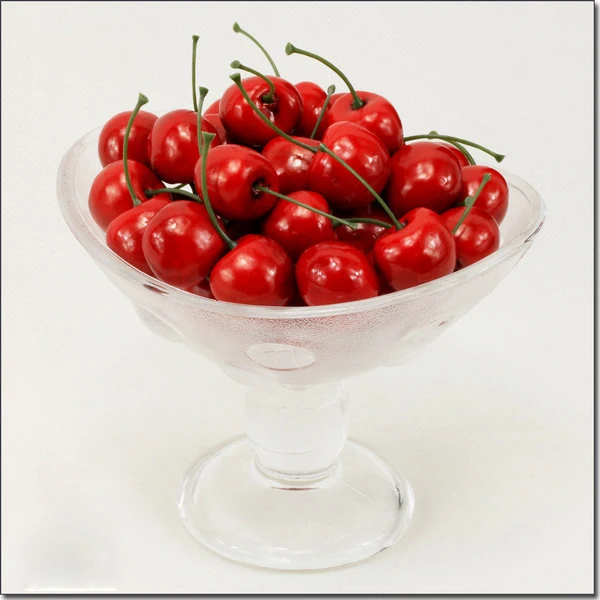 1 Pack Little Red Cherries Fake Artificial Fruit Model House Kitchen Decoration Desk Ornament Red