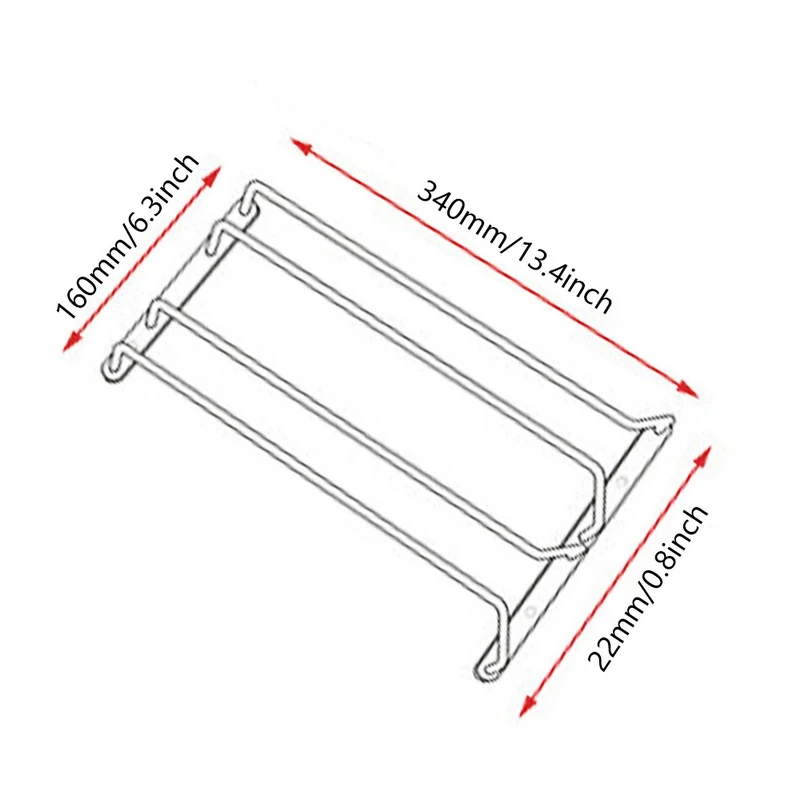 1 шт. длинная Подвесная подставка для чашек, бокал для вина, одна двойная стойка для домашнего бара, бокалы под шкаф, кухонная стойка, металлическая проволока 34 см