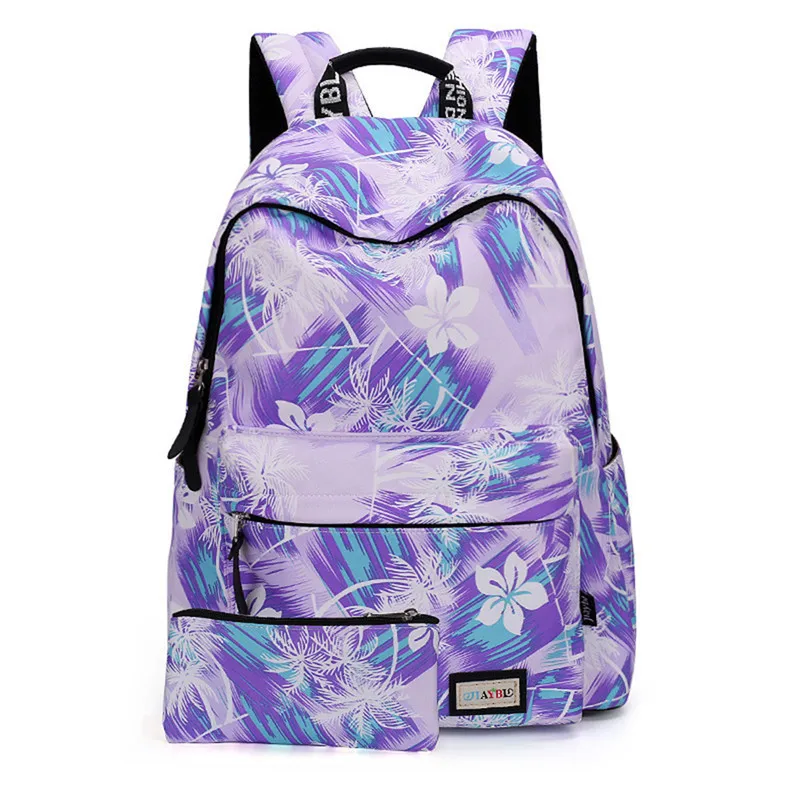Школьный рюкзак с принтом для девочек-подростков Mochila Feminina, женские рюкзаки, водонепроницаемый повседневный рюкзак для ноутбука, женский рюкзак - Цвет: Purple