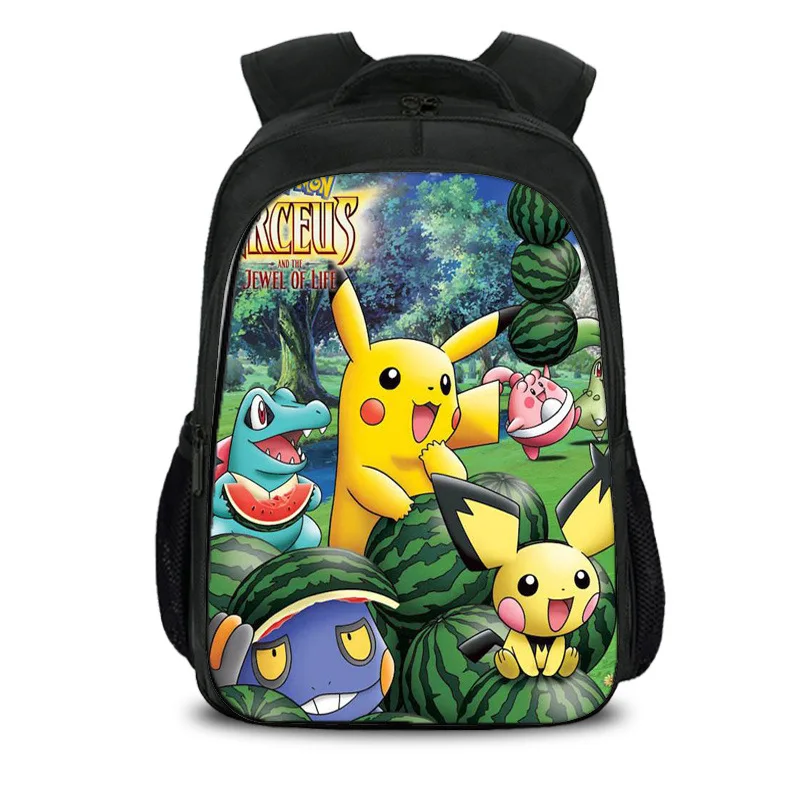 Аниме Покемон рюкзак Pocket Monster школьная сумка Ash Ketchum/Pikachu школьные рюкзаки для девочек и мальчиков сумка для малышей Детские сумки для книг - Цвет: 1