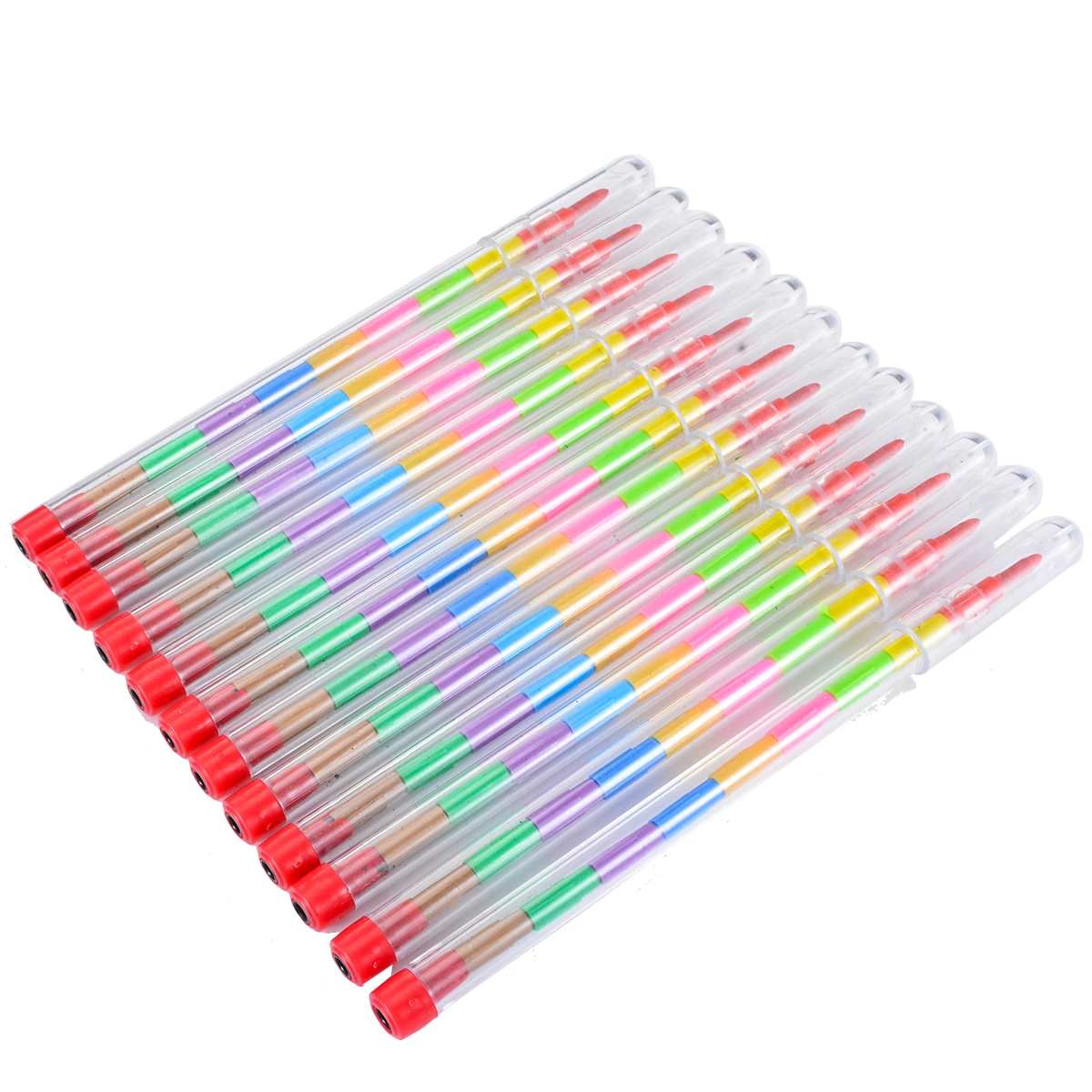 12pcs Kids Swap Point Crayons Stacker Pencils Drawing Crayon Graffiti Pen For DIY  Party Decor Fillers Supply