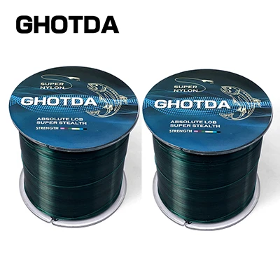 Green GHOTDA, 2 шт., прочная нейлоновая леска, 500 м, леска из мононити, японская леска из материала для ловли карпа - Цвет: Green