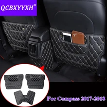 QCBXYYXH стайлинга автомобилей 3 шт./лот кожа для Jeep Compass для заднего сидения автомобиля, анти-пэд крышка внутренней отделки крышки