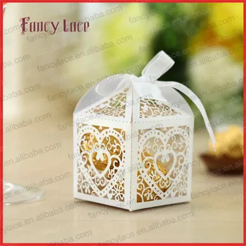 

50pcs Fancylace Sweet Candy Box Laser Heart Wedding Customized For Gift Packing Bags Chocolate Boxes Party Decoration Supplies