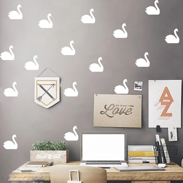 Nordic Style Cute Swan Wall Decor Animal Sticker Children Kids Nordic Style Cute Swan Wall Decor Animal Sticker Children Kids Baby Room Background