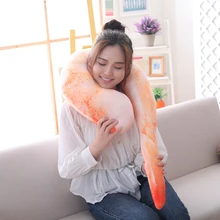 Новинка 100 см плюшевая Новинка Мясо креветок креативные мягкие игрушки милая забавная подушка в виде очищенной креветки u-типа игрушки-подушки для детей