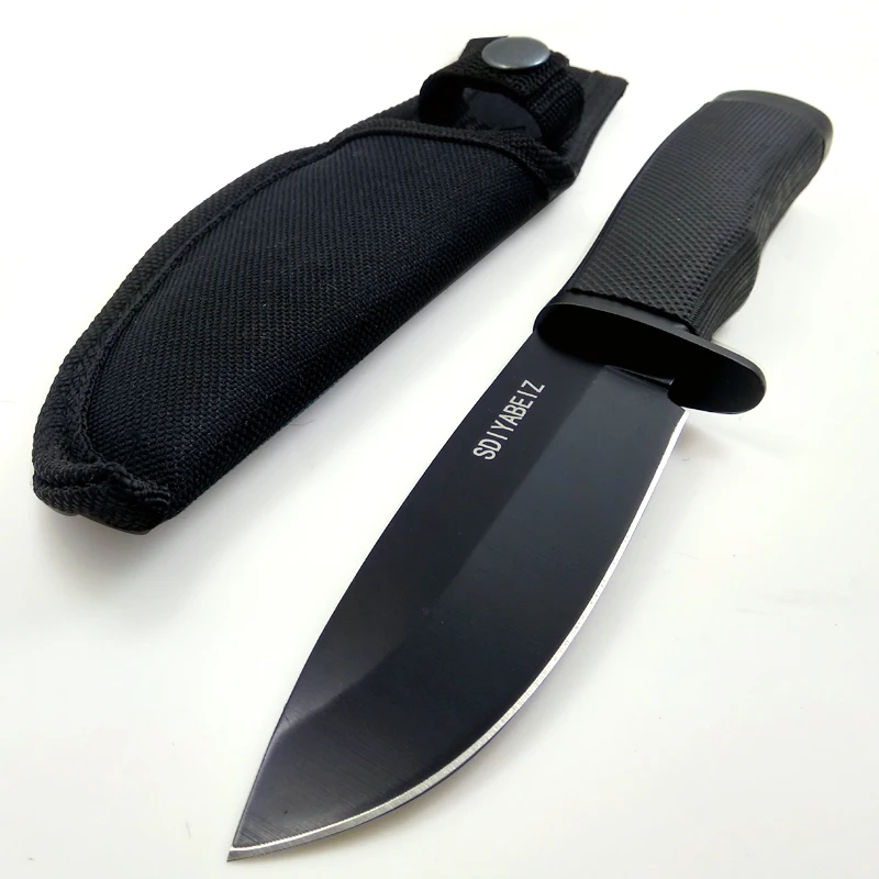 

Fixed Blade Knives 7Cr13Mov Blade Rubber Handle Camping Hunting Knife Tactical Outdoor Survival Knife EDC Tools SDIYABEIZ