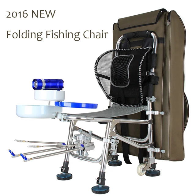 Best price at $173 Cheap 2016 NEW Portable Folding Fishing Chair Multifunctional Massage Chair For Fishing with backpack Load 300KG 10 years warranty