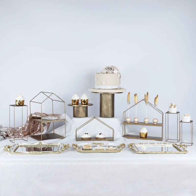 

gold black Cake Stand Multifunctional Cake and Serving Stand