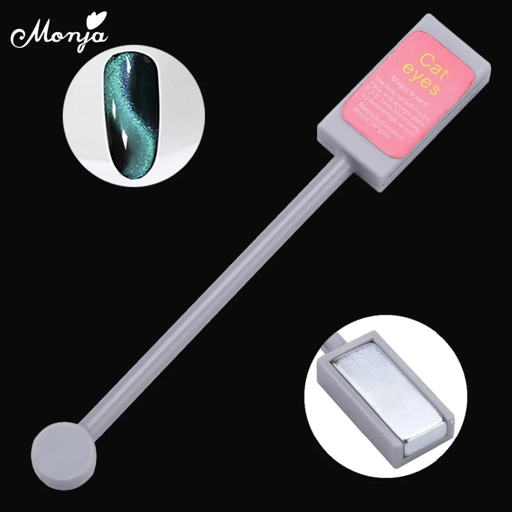 

Monja Double End Nail Art 3D Magical Line Strip Gel Polish Cat Eye Effect Strong Magnetic Magnet Stick Manicure Tool