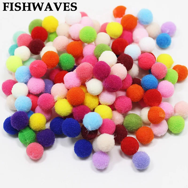 

FISHWAVES 100pcs/lot Colorful Pompom Ball Plush Handmade Material DIY Decoration Wedding Christmas Party Charm Crafts Supplies