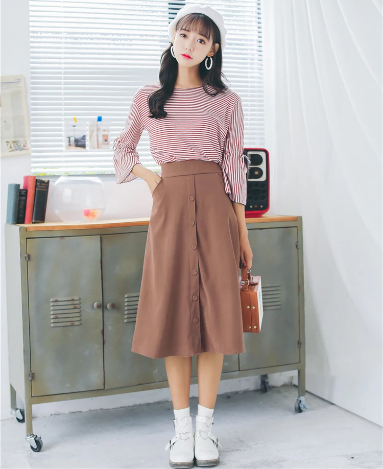 Fashion Women Skirt Vintage Retro High Waist (1)