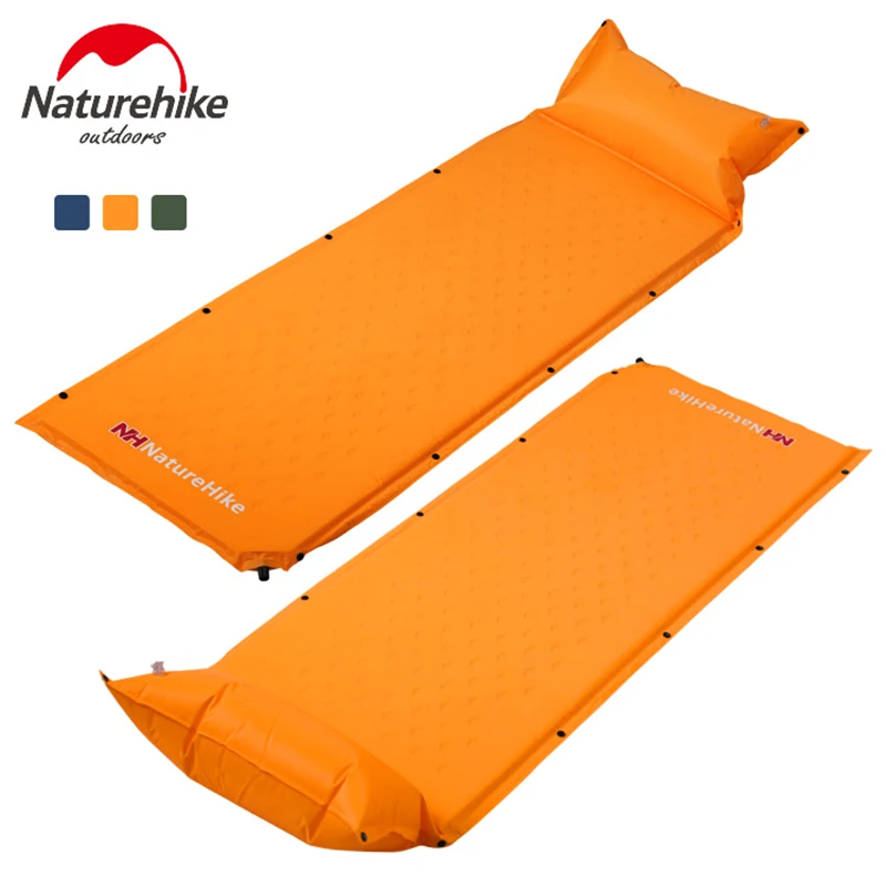 

3 Colors Camping Mat Self-inflating Mattress With Pillow Moisture-proof 1850x600x25mm Tent Bed Single Laybag Sleeping Mat 1kg