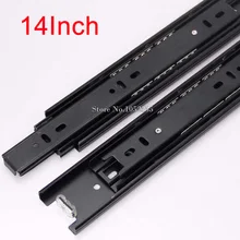 Hot 1Pair=2PCS 3-Fold Drawer Runners Slides Rail Full Extension 350mm/14” Telescopic Metal Ball Bearing Furniture Hardware K178