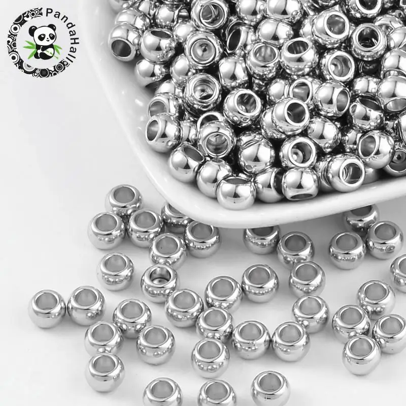 

200pcs Flat Round CCB Plastic Spacer Beads Large Hole Scarf Beads for jewelry making DIY accessories 5x7mm hole: 4mm F75
