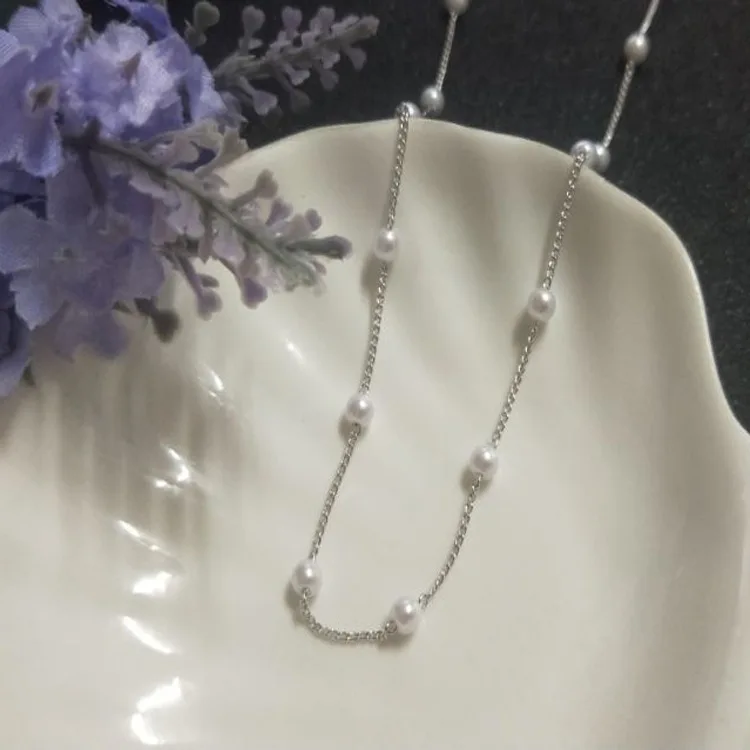 

New s925 sterling silver bracelet female clavicle pearl bracelet DBT04