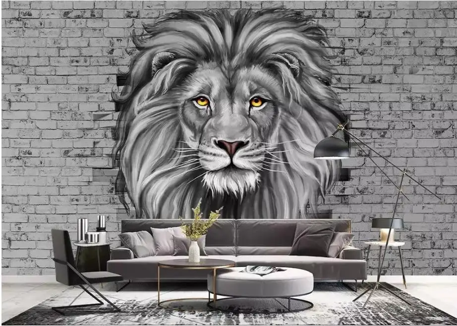 Custom Any Size Mural Wallpaper Lion 3d modern Nordic background wall decorative painting Wallpaper 3d Mural For Living Room Custom Any Size Mural Wallpaper Lion 3d modern Nordic background wall decorative painting Wallpaper 3d Mural For Living Room