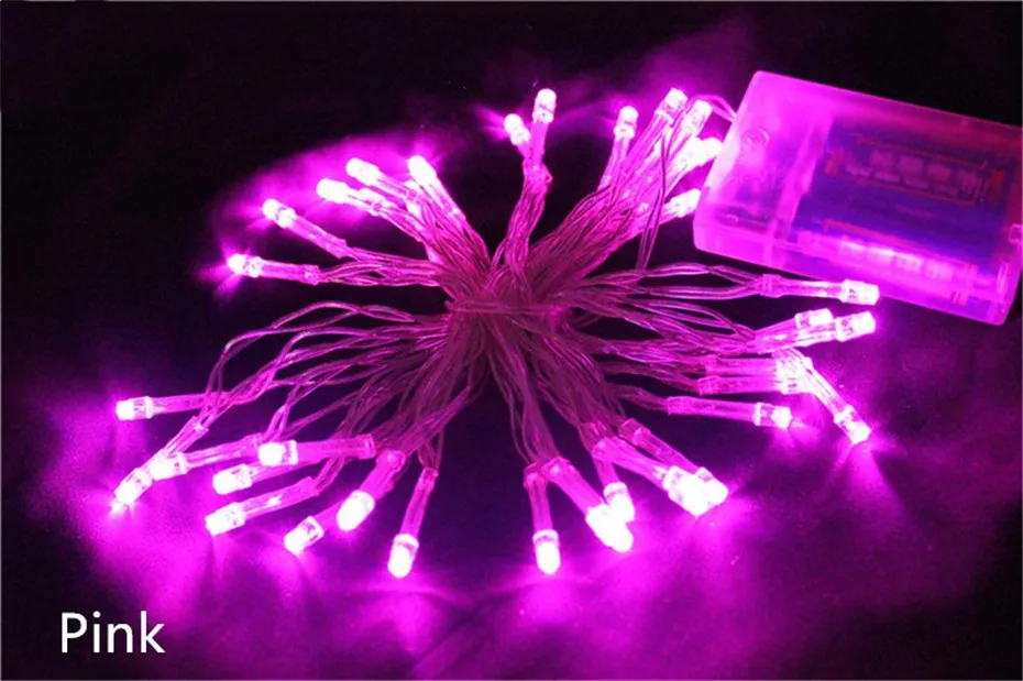 pink string lights