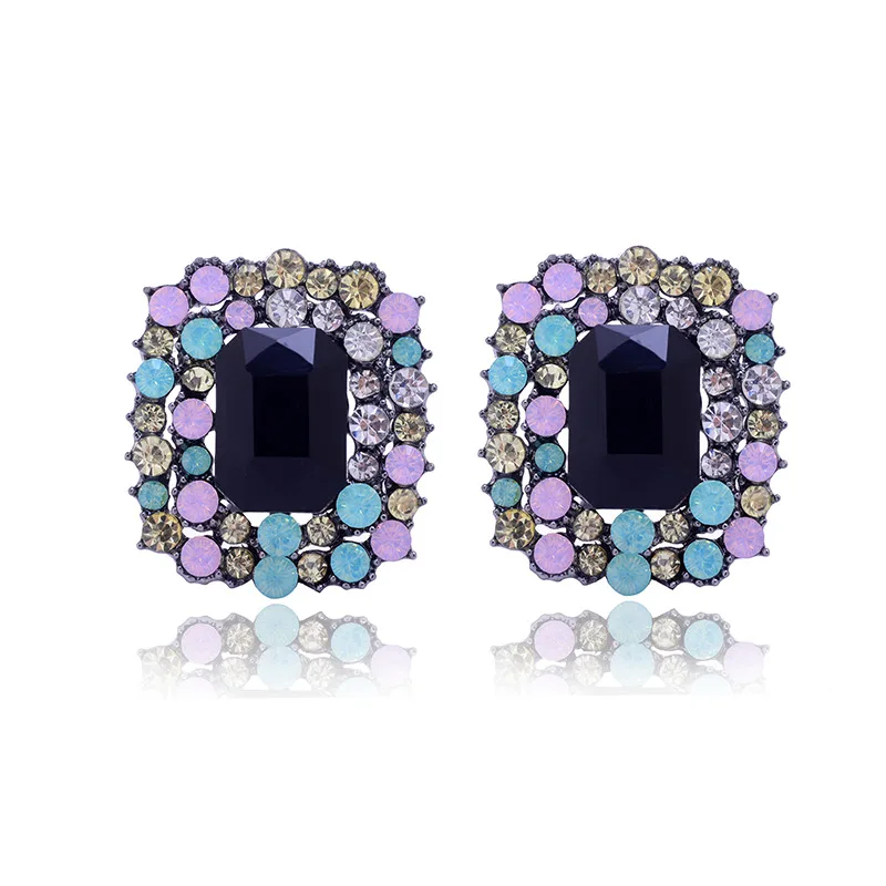 Opal Stone Jewelry 2016 Newest Crystal Stud Earrings for Woman Christmas Party Earrings Factory Wholesale Fast Shipping 4Colors (3)