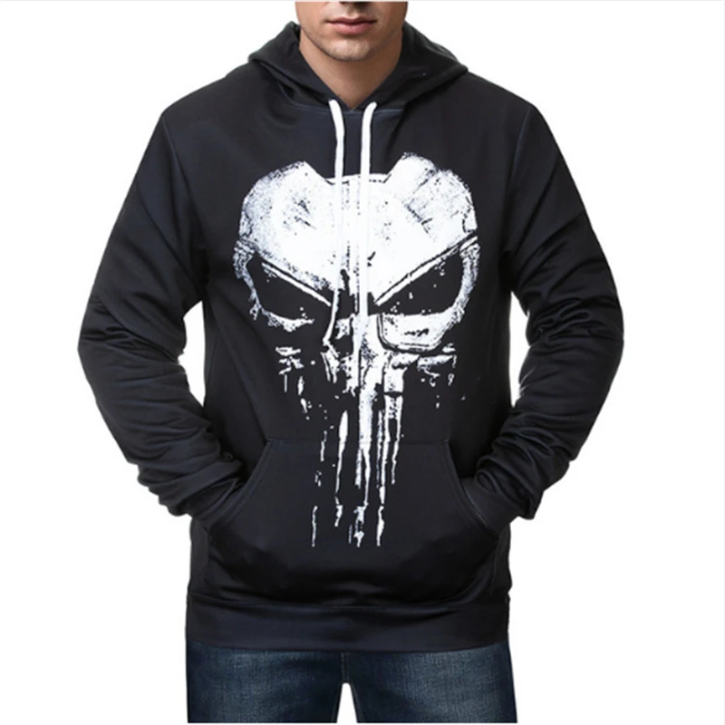 

2019 new hot Marvel Punisher 3D unisex sweatshirt men's brand hoodie casual sports pullover pullover skull street clothing