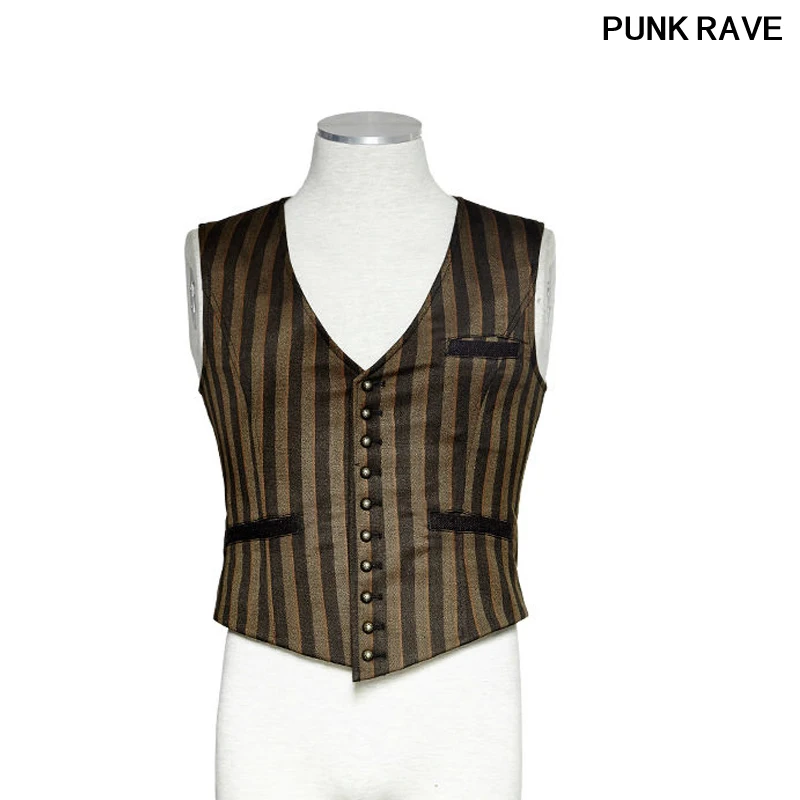 

Gothic Retro Vantage Vampire popular Men's stripe slim vest steampunk fashion emo wedding cool Waistcoat Punk rave Y-718