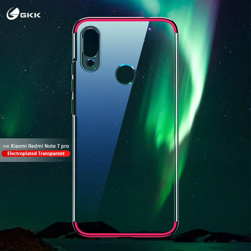 

GKK Plating Case for Xiaomi Redmi Note 7 Case 360 Full Protection 3 in 1 Transparent Hard Back Cover for Redmi note 7 Pro Coque