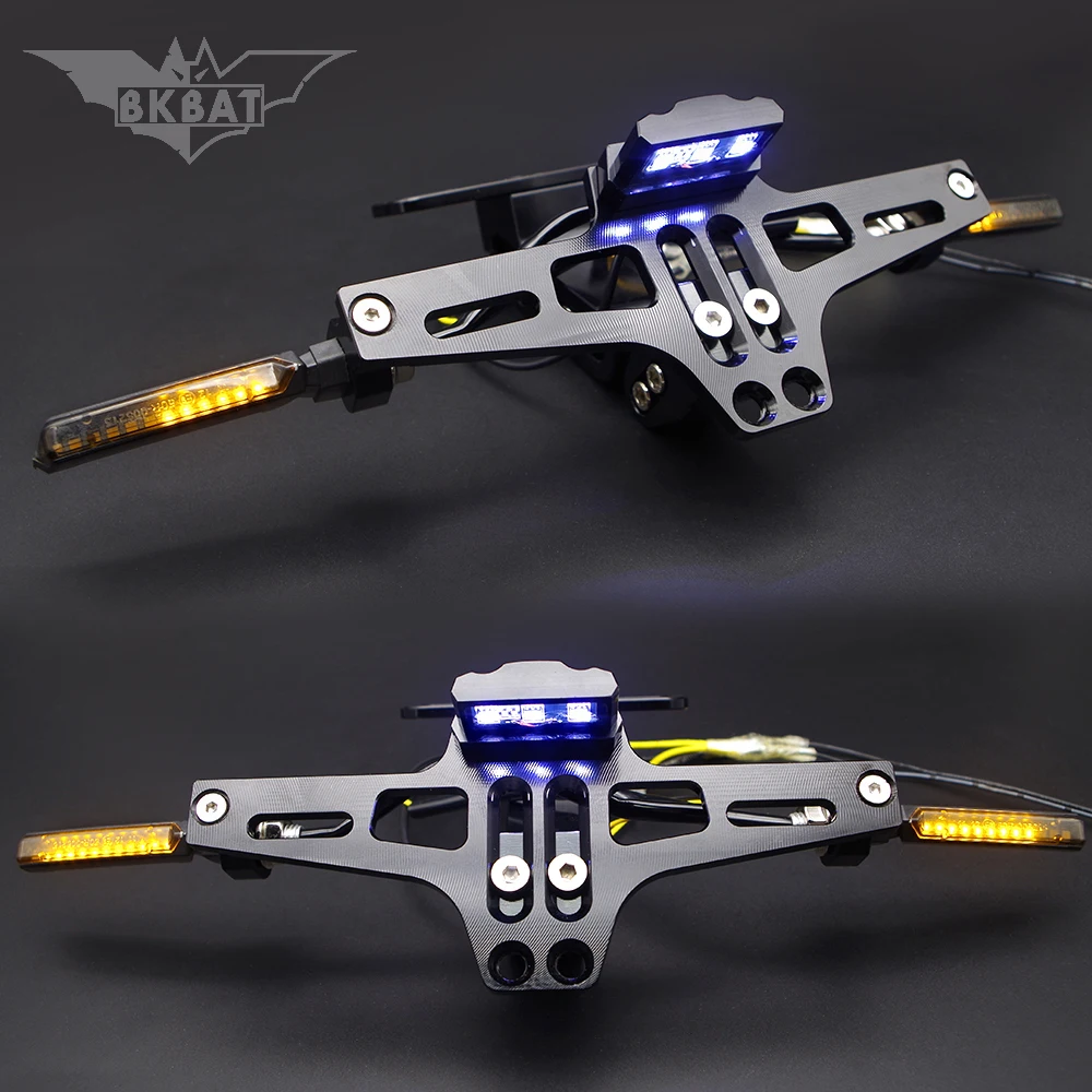 

CNC Motorcycle License Plate Bracket Flow Indicator Cover For SUZUKI burgman 400 gsxr 750 bandit 650 gn125 vstrom v-strom