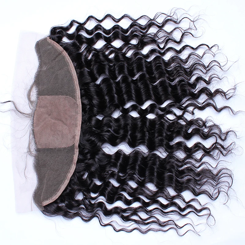 Silk Base Closure Deep Wave Brazilian Virgin Hair 13x4 Lace Frontal Closure Silk Base Top Unprocessed Human Hair For Women CARA