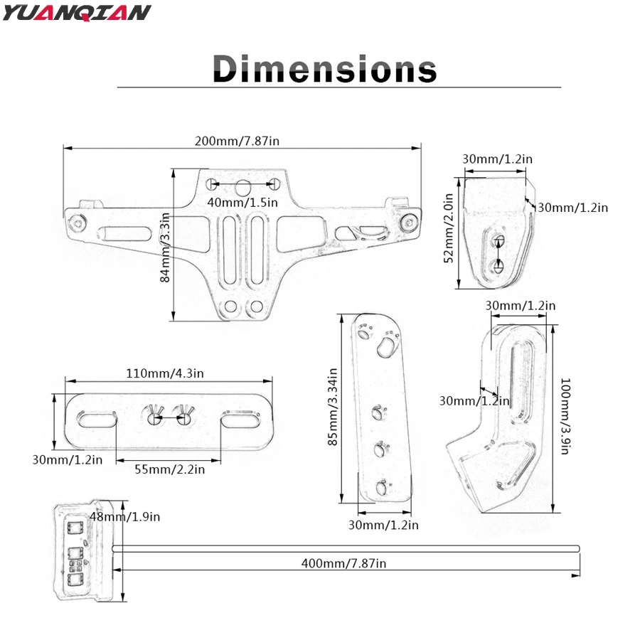 Кронштейн номерного знака мотоцикла держатель номерного знака для Yamaha BWS 125 150 YZ125 YW125 TMAX 500 530