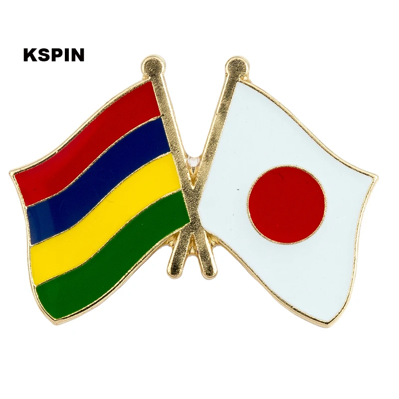 MAURITIUS Japan Friendship Flag Badge