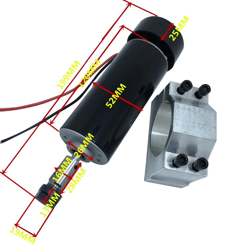 0.5kw шпиндель с воздушным охлаждением ER11 патрон с ЧПУ 500 Вт мотор шпинделя+ УФ-фильтр 52 мм с зажимы+ Питание регулятор скорости для гравирования печатных плат