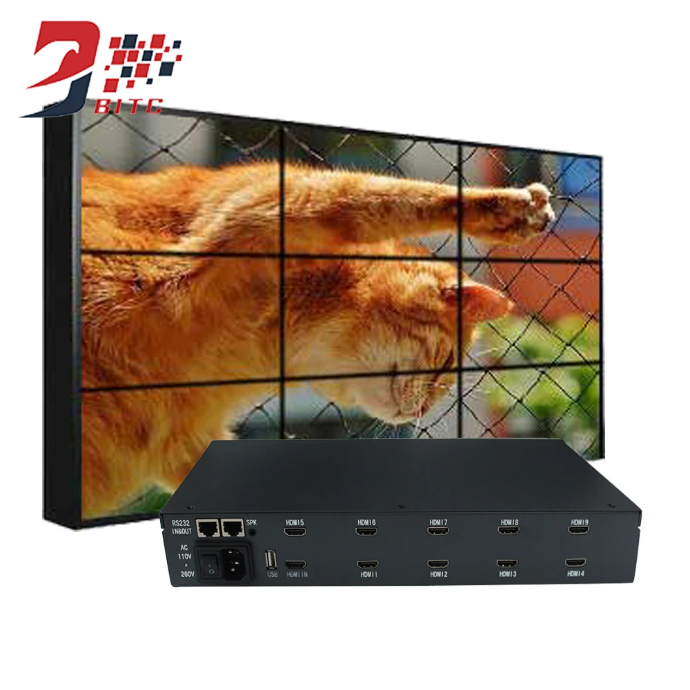 

SZBITC New Product Video Wall Processor 2x2 3x3 1080P Resolution For LCD TV Video Wall HDMI Output DVI USB