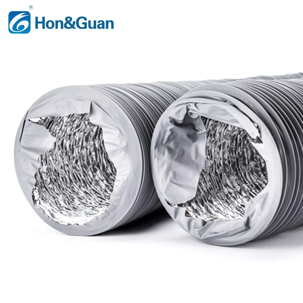 10m 4-8inch Flexible Aluminium Inline Duct Fan Home Ventilation Ducting Hose Tube PVC Round Pipe for Extractor Fan Air Condition