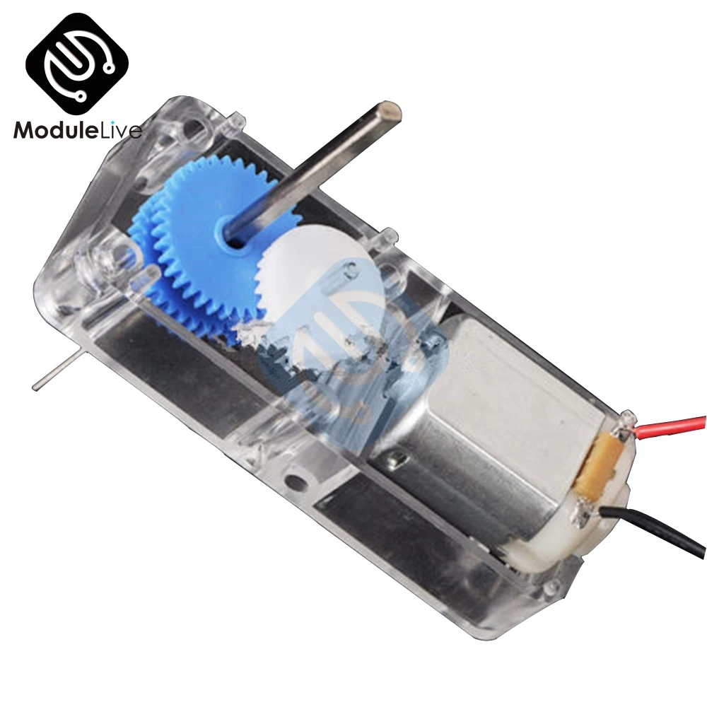 

130 DC1.5-6V 1:94 Gear motor 120 RPM with Transparent Protective Box Shell Case for Smart Robot RC Car DIY New