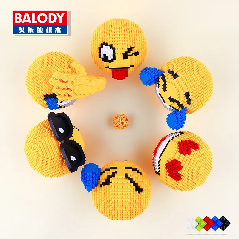 

Balody Blocks Cute Smile Face Cartoon Auction Figures Emoji Toy Anime Nano Building Bricks Smiley Emoticon For Children Gifts