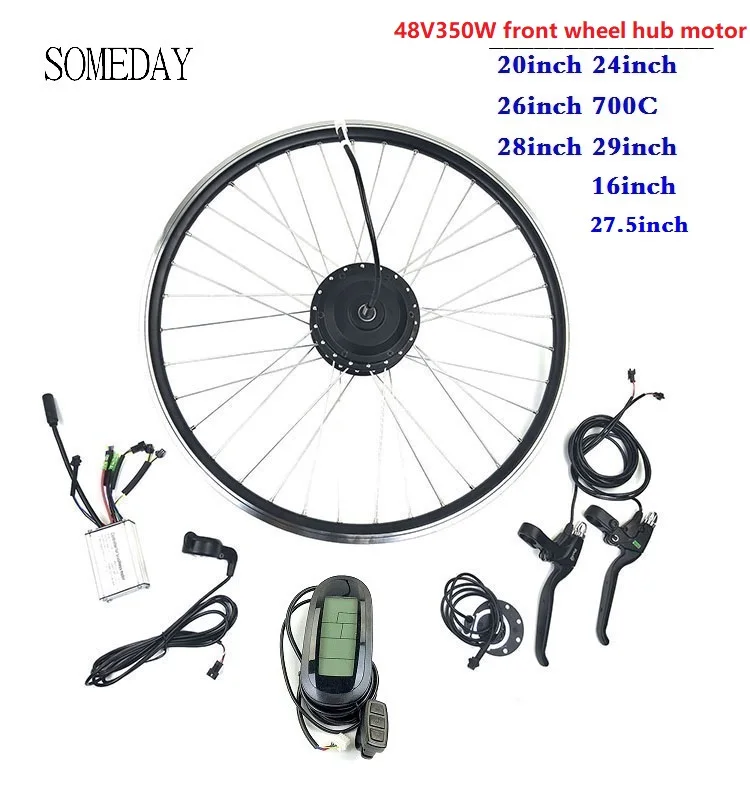 

SOMEDAY E-bike conversion kit with LCD6 display 48V350W EBIKE front wheel hub motor with spoke and rim