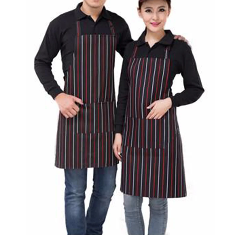high quality Stripe Adjustable Chef Waiter Kitchen home Apron With Pockets Unisex Cooking Sleeveless 57cm*70cm | Дом и сад