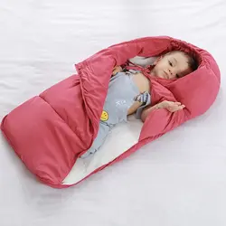 Спальный мешок для малышей Зима младенческой флис коляска спальный мешок теплый мешки сна халат для детской коляске конверты