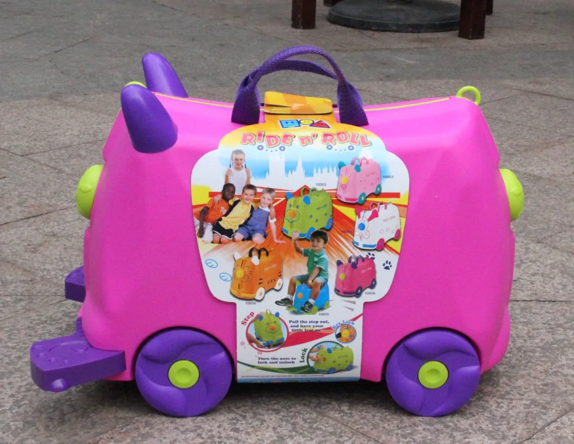 Новинка, мультяшный персонаж, аниме, багаж для путешествий, защитный чехол для тележки, детский маленький автомобиль, различные школьные сумки в форме животного - Цвет: rose color lala