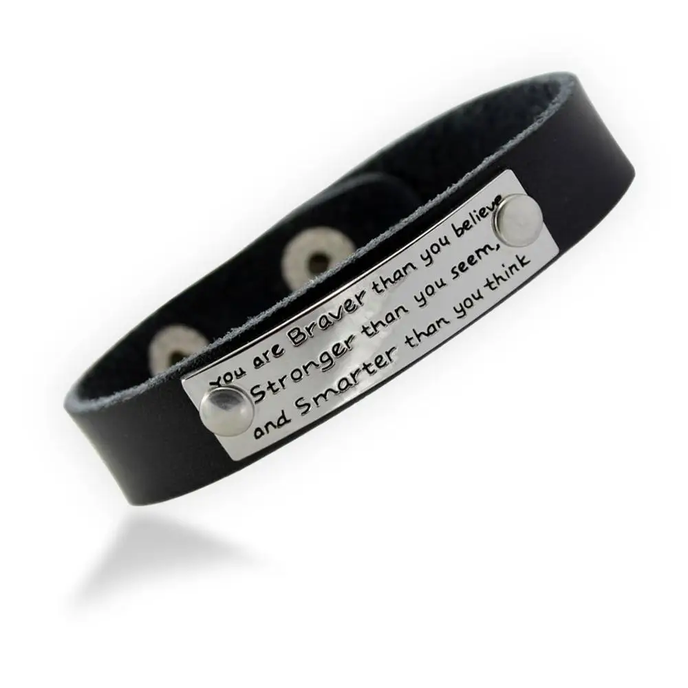 "You are loved You are Valued Genuine" Leather Engraved Positive