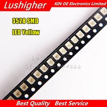 100 шт. желтый 3528 1210 SMD СВЕТОДИОДНЫЙ диоды для подавления переходных скачков напряжения светильник