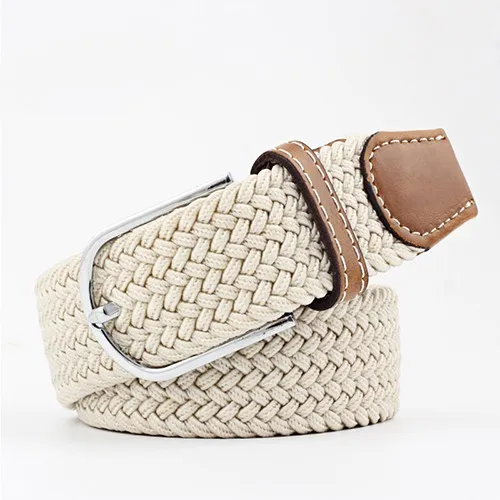 Hot Colors Belt Casual Women Knitted Pin Buckle Belt Fashion Woman Woven Elastic Stretch Belts Canvas Female - Цвет: mi-seY