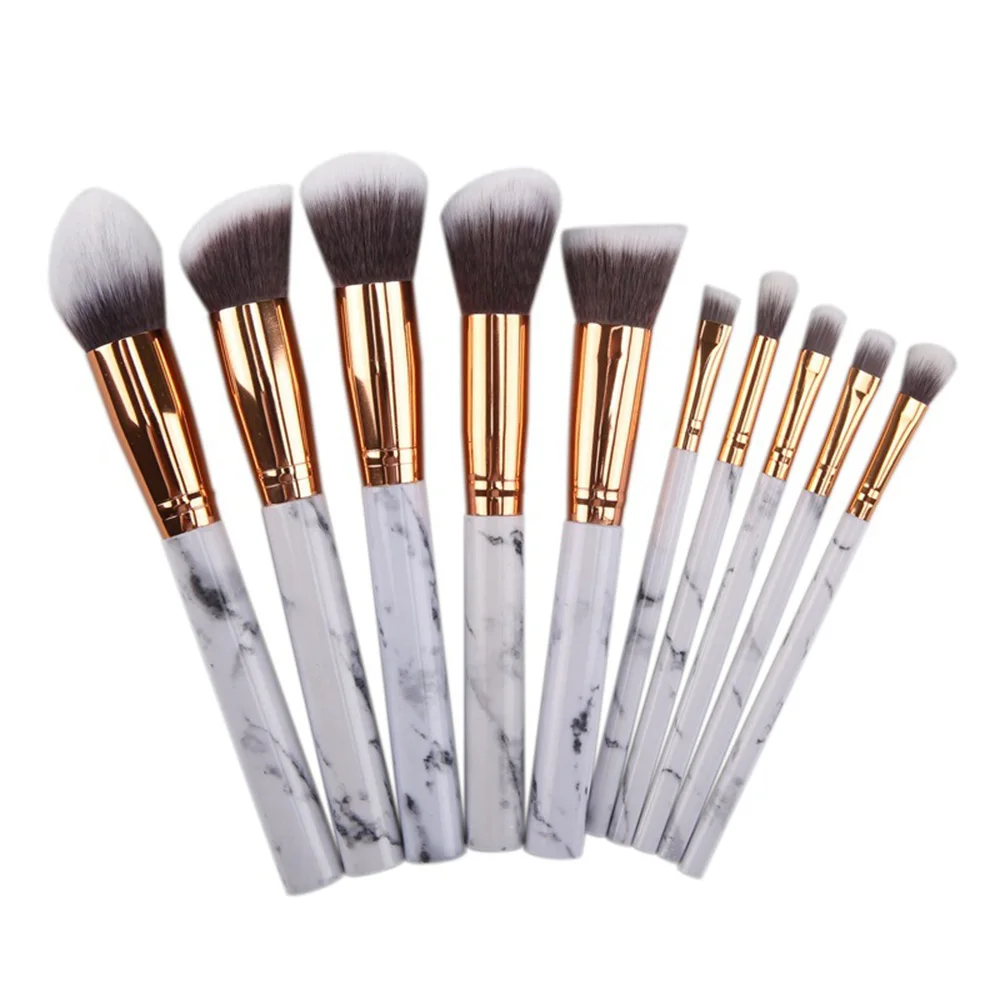

1/4/10pcs Professional Women Marble Brushes Makeup Tool Kit Soft Foundation Powder Brush Marble Make Up Tools set H0057
