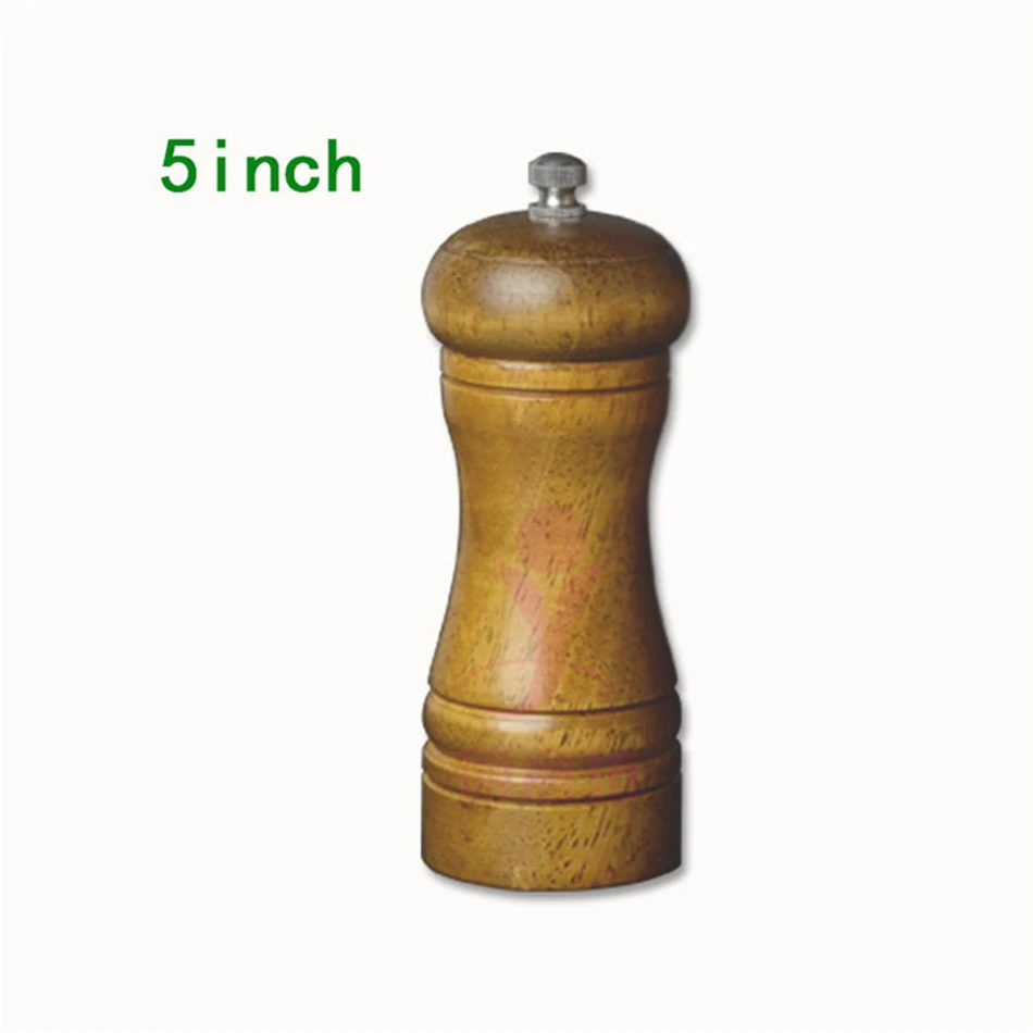 Manual Wooden Cruet Pepper Mill Condiment Kitchen Oak Grinder 5 8 10 Inch Pepper Grinder Spice Milling Machine