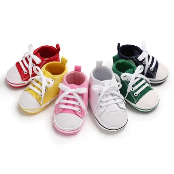 

Baby soft sneakers fashion canvas rubber bottom non-slip toddler shoes