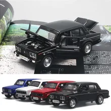 Gran oferta, coche Retro ruso lada, alta simulación 1:32 aleación pull back LADA modelo, 4 puertas abiertas, coches de juguete rusos, envío gratis