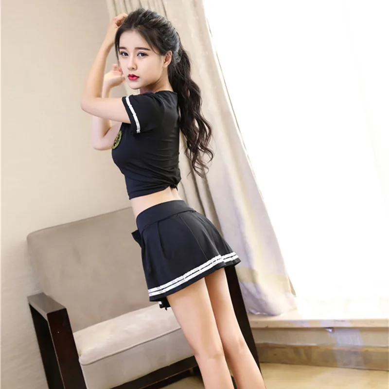 

Cute Japanese School Girls Uniform Sportwear Cosplay Uniform Gym Suits TOPS+Short skirt 2pcs Set+Long socks bikini spa swimsuit