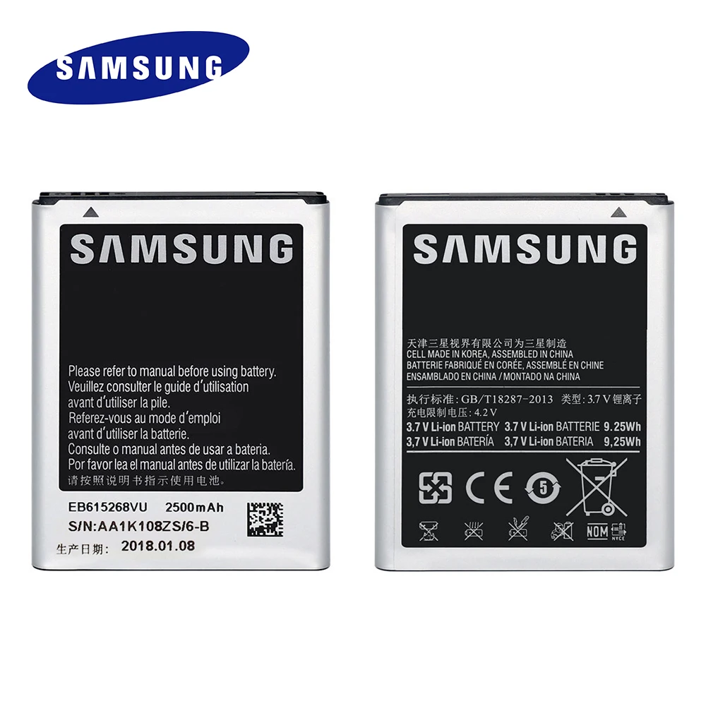 Оригинальный сменный аккумулятор EB615268VU Для Samsung Galaxy Note 1 One i717 T879 N7000 2500 мАч + номер