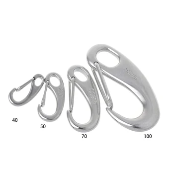 

Boat Marine Stainless Steel Egg Shape Spring Snap Hook Clip Quick Link Carabiner
